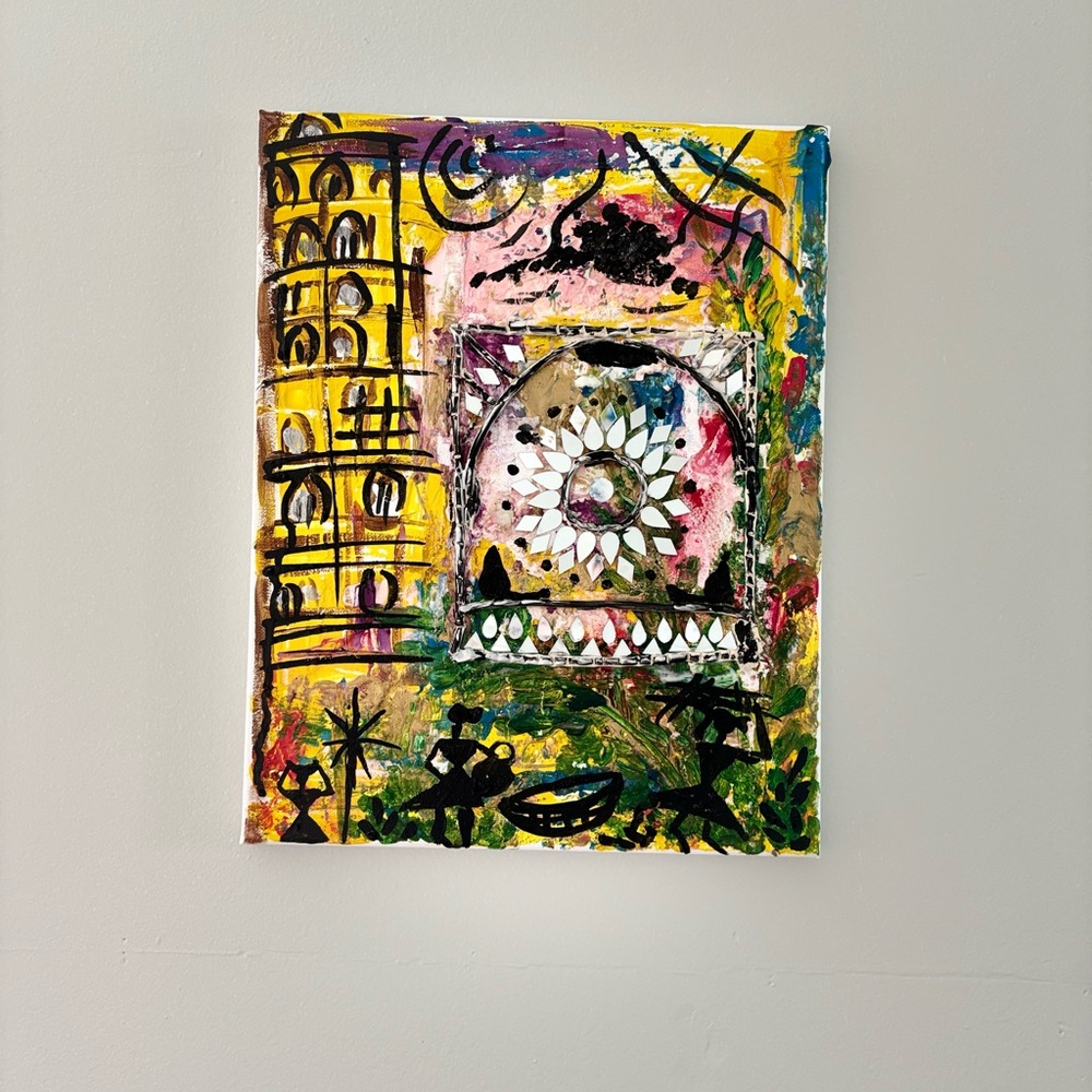 Abstract Yellow and Black Canvas Art